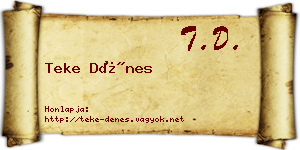Teke Dénes névjegykártya