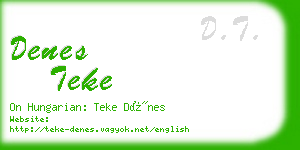 denes teke business card